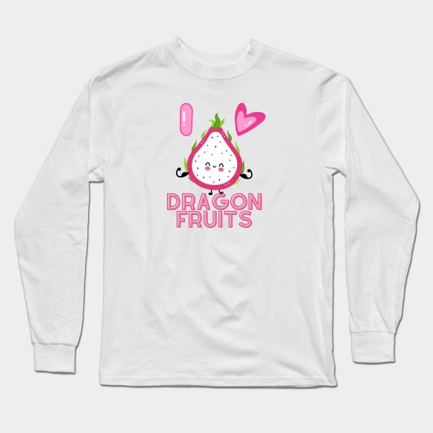 Dragon Fruit Lover Long Sleeve T-Shirt by Random Prints